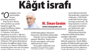 Kâğıt İsrafı...