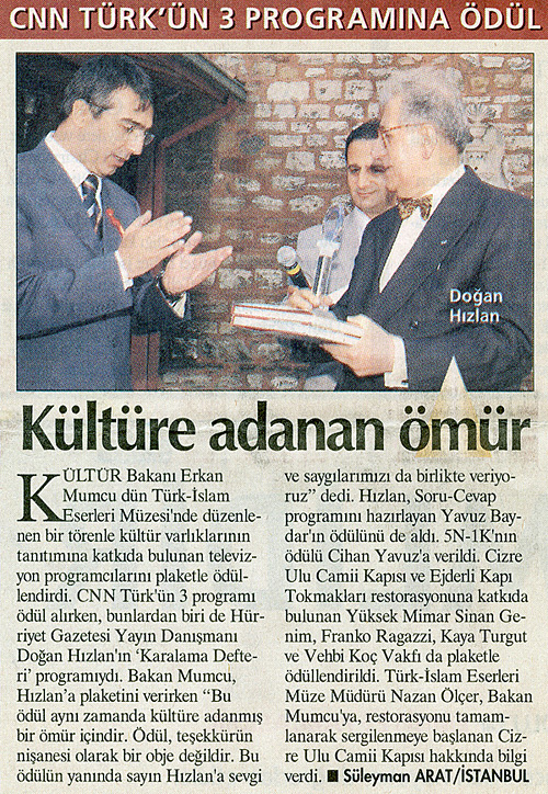 Hürriyet Gazetesi, 19 Mayıs 2003