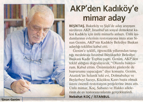 Akşam Gazetesi, 27 Aralık 2008