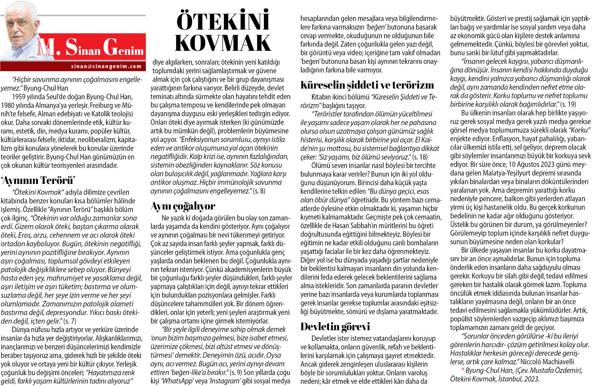Ötekini Kovmak...