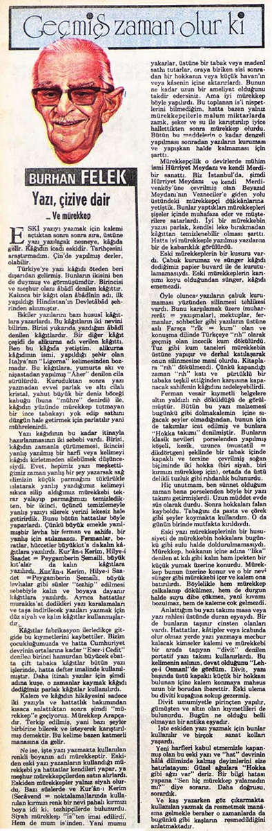 Burhan Felek, Milliyet Magazin, 25 Haziran 1978, s. 2