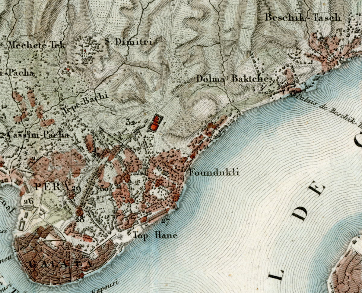 İstanbul Haritası, A. H. Dufour, 1845