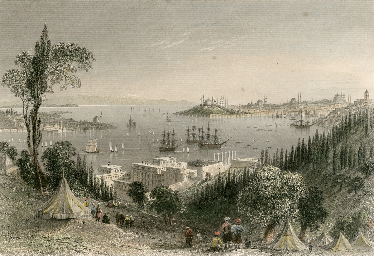 Eski Çırağan Sarayı, William Henry Bartlett, 1838